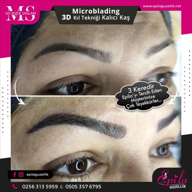 Nazilli - Microblading 3D Kıl Tekniği Kalıcı Kaş Kontürü