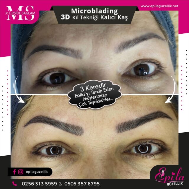 Nazilli - Microblading 3D Kıl Tekniği Kalıcı Kaş Kontürü