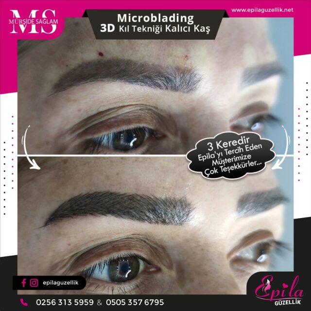 Nazilli - Microblading 3D Kıl Tekniği Kalıcı Kaş Kontürü