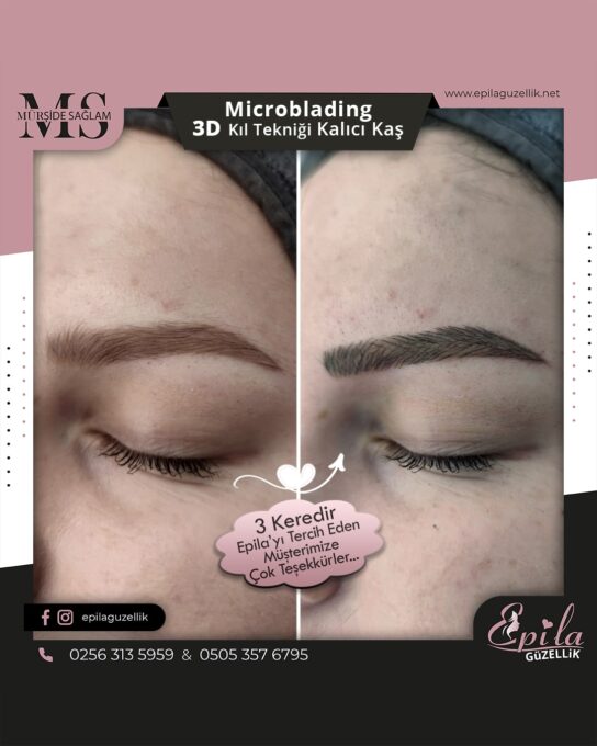 Nazilli - Microblading 3D Kıl Tekniği Kalıcı Kaş Kontürü