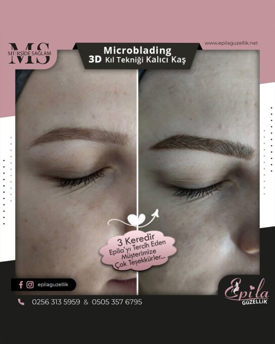 Nazilli - Microblading 3D Kıl Tekniği Kalıcı Kaş Kontürü