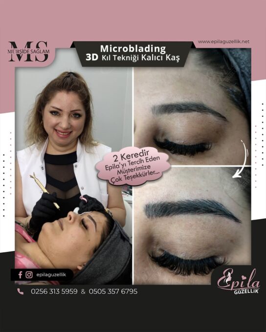 Nazilli - Microblading 3D Kıl Tekniği Kalıcı Kaş Kontürü