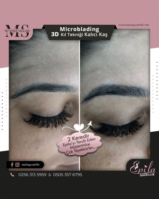 Nazilli - Microblading 3D Kıl Tekniği Kalıcı Kaş Kontürü