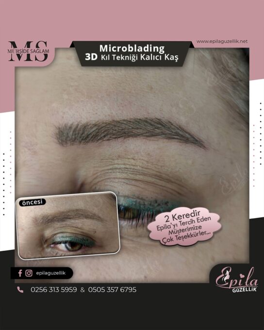 Nazilli - Microblading 3D Kıl Tekniği Kalıcı Kaş Kontürü