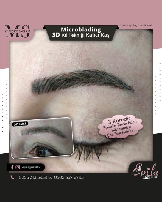 Nazilli - Microblading 3D Kıl Tekniği Kalıcı Kaş Kontürü