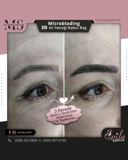 Nazilli - Microblading 3D Kıl Tekniği Kalıcı Kaş Kontürü