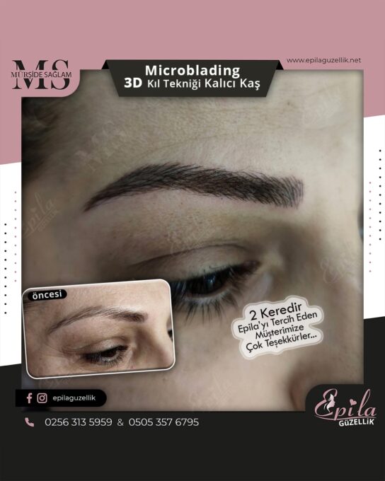 Nazilli - Microblading 3D Kıl Tekniği Kalıcı Kaş Kontürü