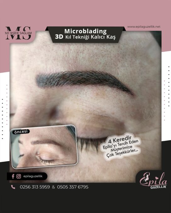 Nazilli - Microblading 3D Kıl Tekniği Kalıcı Kaş Kontürü