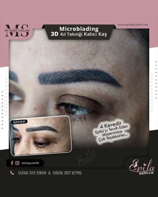 Nazilli - Microblading 3D Kıl Tekniği Kalıcı Kaş Kontürü