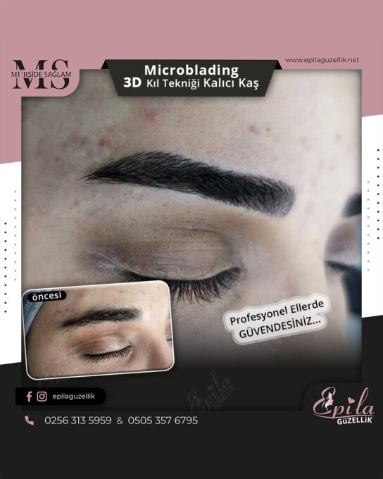 Nazilli - Microblading 3D Kıl Tekniği Kalıcı Kaş Kontürü