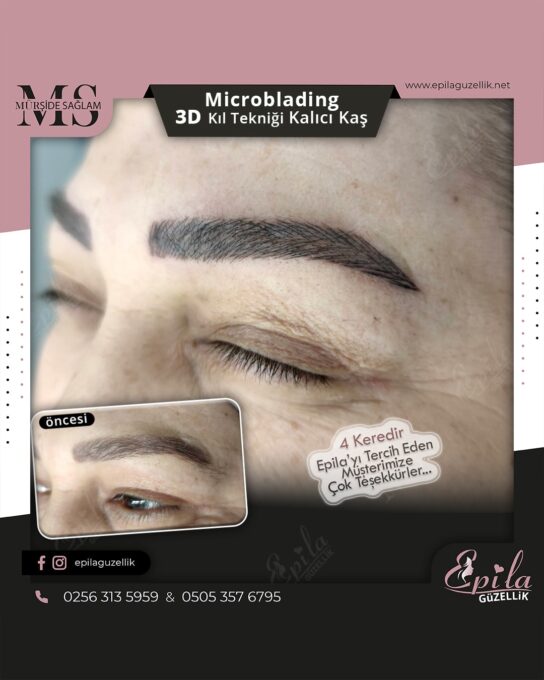 Nazilli - Microblading 3D Kıl Tekniği Kalıcı Kaş Kontürü