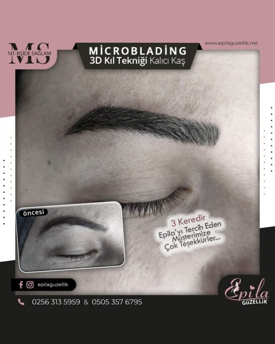 Nazilli - Microblading 3D Kıl Tekniği Kalıcı Kaş Kontürü