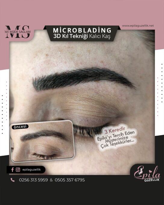 Nazilli - Microblading 3D Kıl Tekniği Kalıcı Kaş Kontürü