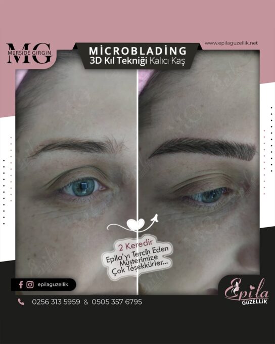 Nazilli - Microblading 3D Kıl Tekniği Kalıcı Kaş Kontürü