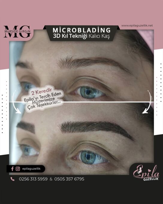 Nazilli - Microblading 3D Kıl Tekniği Kalıcı Kaş Kontürü